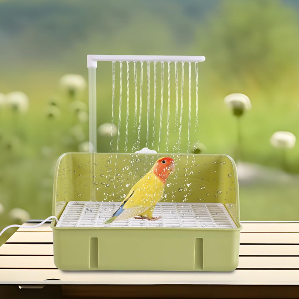 IYOIYA 鳥 水浴び 容器 インコ シャワー 水浴び器 USB給電 オカメインコ バードバス ミニシャワー お風呂 フィンチ 文鳥 セキセイインコ バスタブ 噴水 小型インコ 中型インコ 大型インコ 飛び散らない
