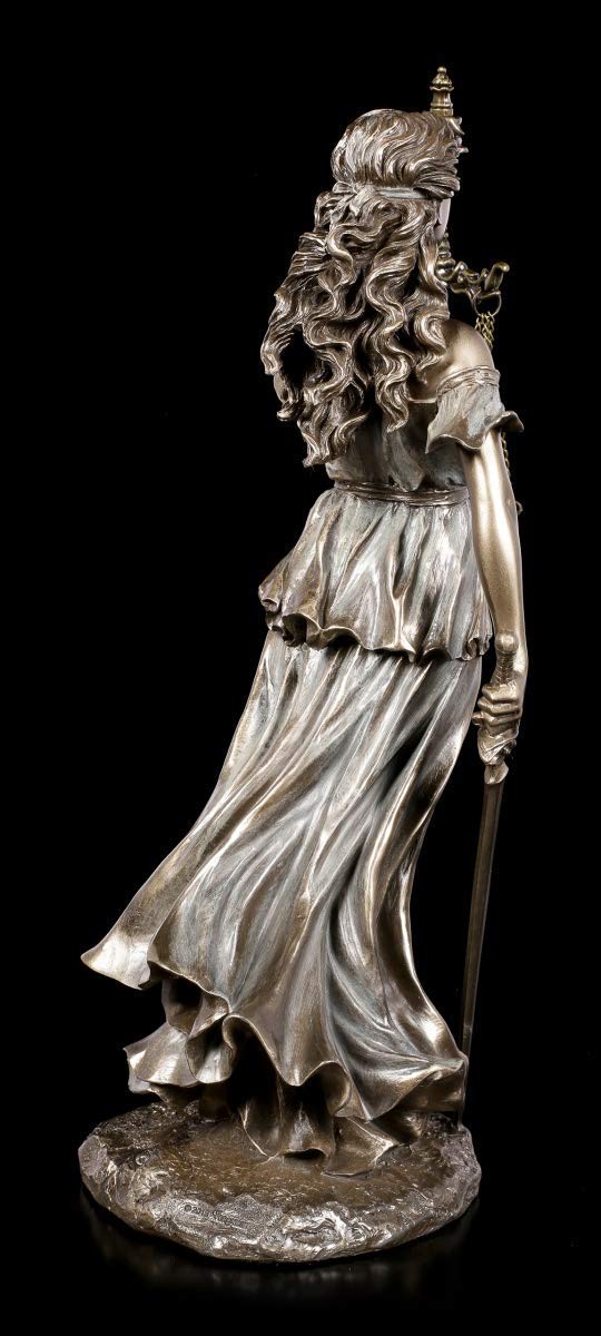Unbekannt Figura Themis - Dea con Spada e Bilancia Greca Dekofigur, Bronzato & Colorato,H 34 cm, Serie: Studio Collection