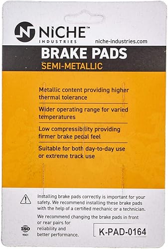 Miniatura 2 de NICHE Juego de pastillas de freno de acero aleado para Harley-Davidson Street Glide Dyna Road King Softail 44082-00E delantero trasero semimetálico