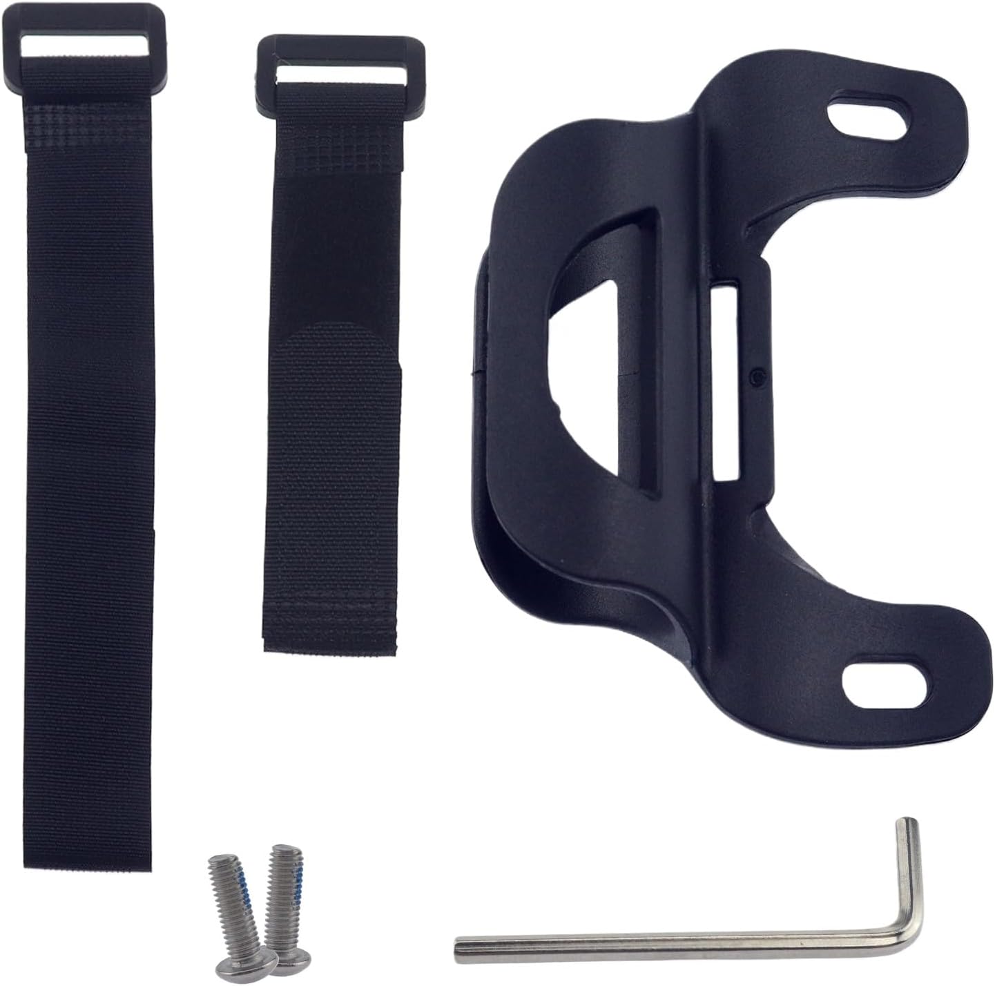 Universal Bike Pump Holder Bracket, Lightweight ABS Mount for Standard 20-25mm Diameter Pumps, Includes Nylon Strap x2, M5 Screws & Hex Wrench for Quick Installation (Black)