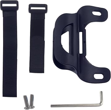 Universal Bike Pump Holder Bracket, Lightweight ABS Mount for Standard 20-25mm Diameter Pumps, Includes Nylon Strap x2, M5 Screws & Hex Wrench for Quick Installation Black