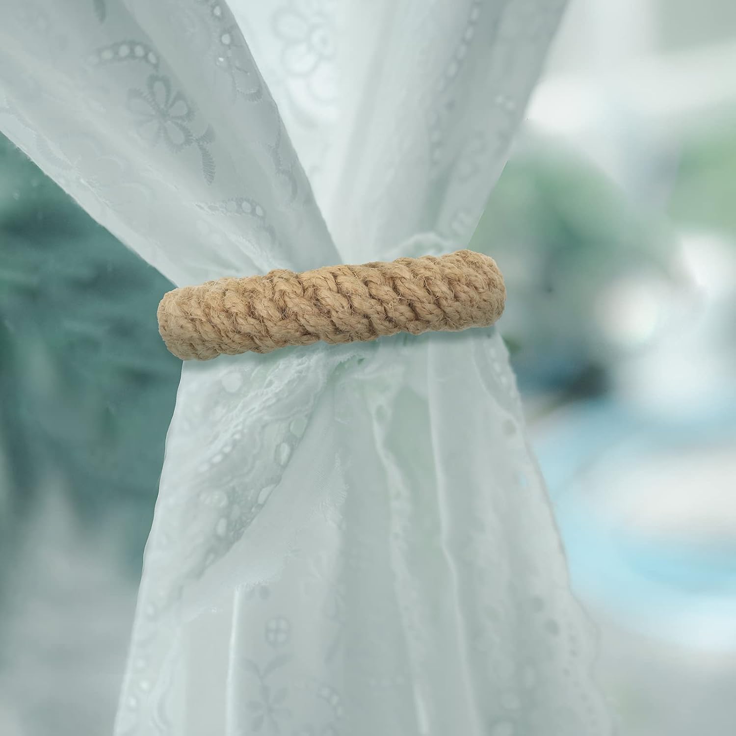 Curtain Tiebacks Rustic Curtain Holdbacks Braided Drapes Ties Handmade Tiebacks for Home Office Light Weight Drapes Decoration Supplies(4 Pieces)