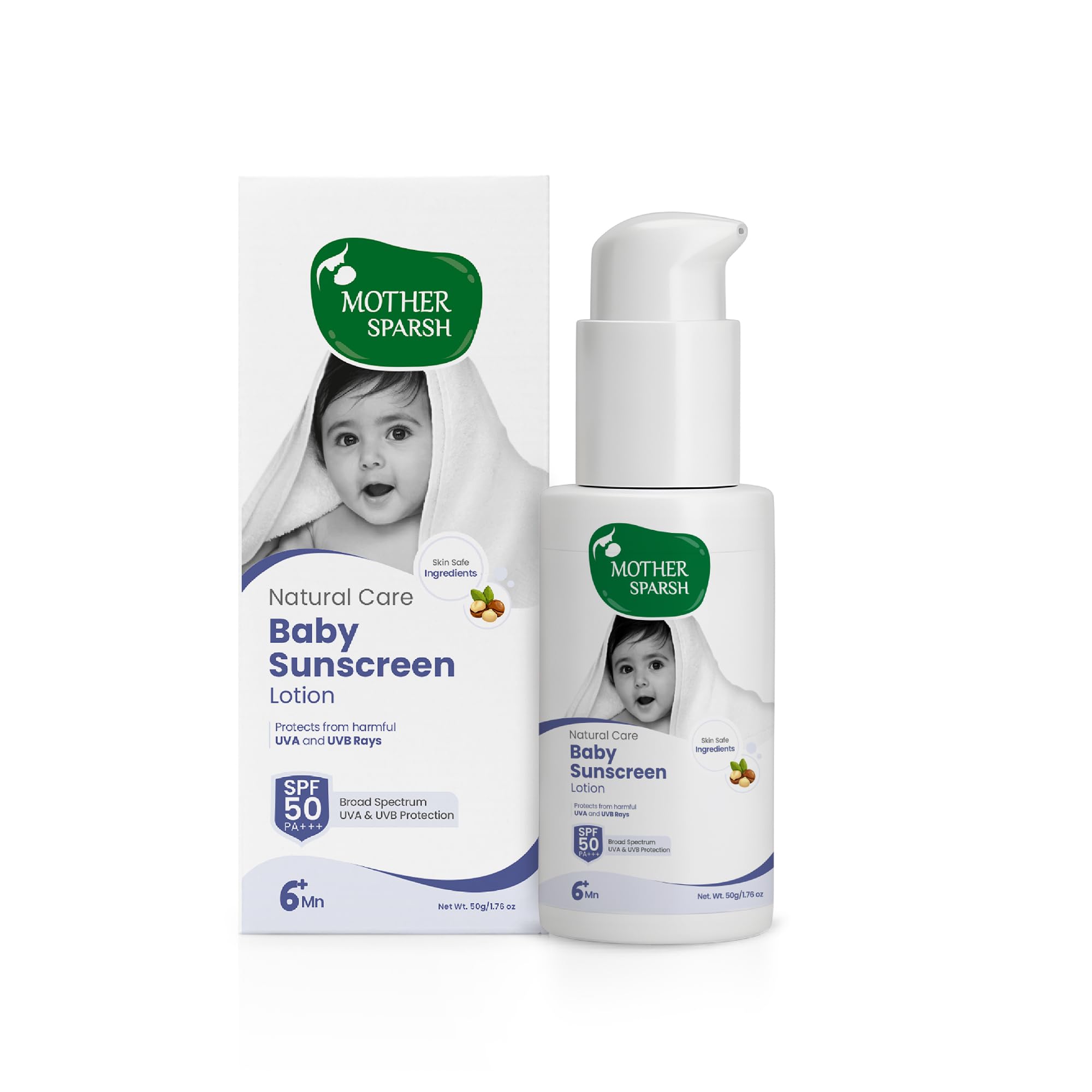 Mother Sparsh Natural Care Baby Sunscreen, SPF 50 PA+++, 50g | Sunscreen for Babies | Broad Spectrum, UVA & UVB Protection | Suitable for Babies 6+ Months-image-18