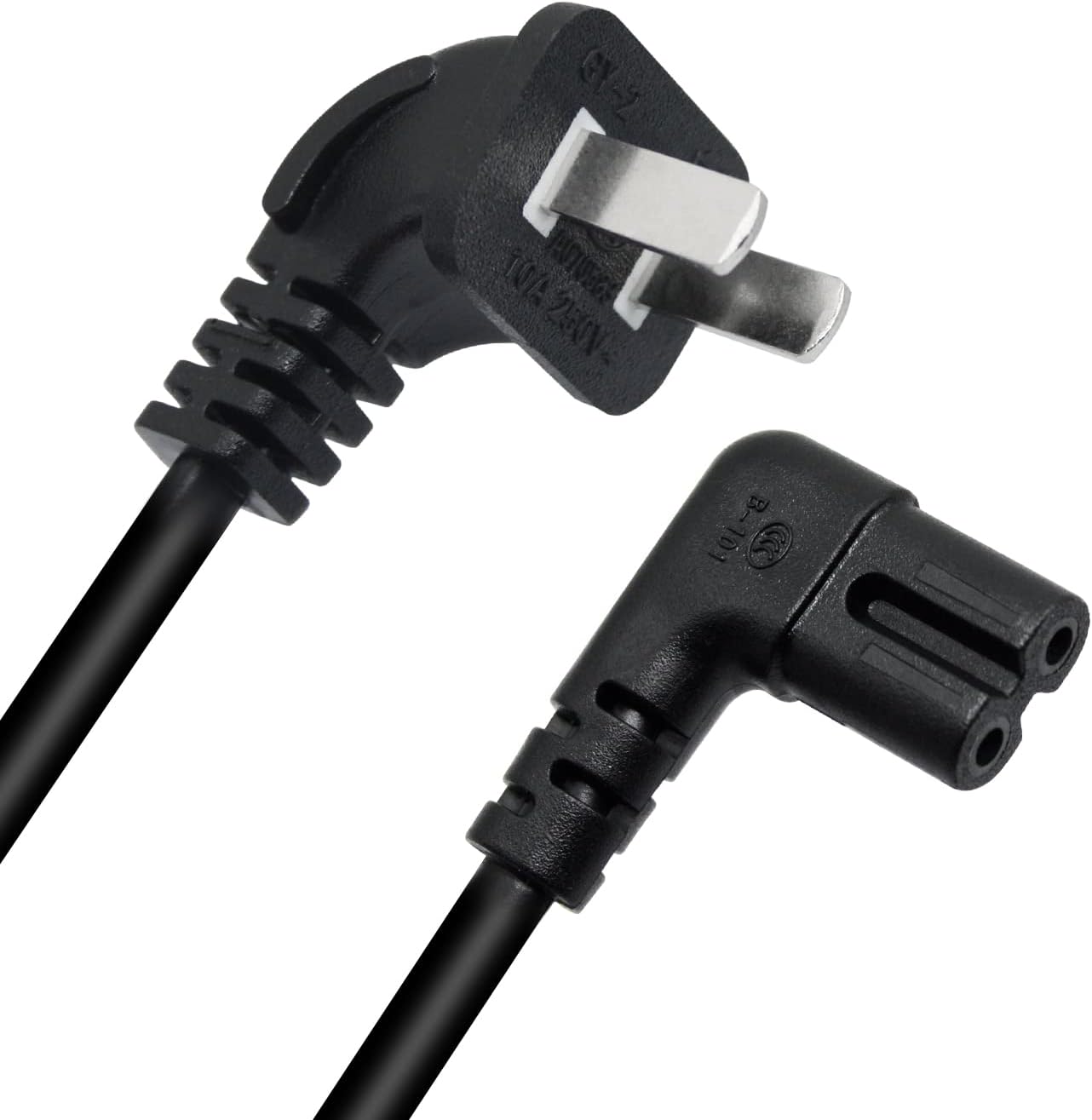 TV Power Cord 2m/6.56ft Cable,90 Degree Right Angled 2