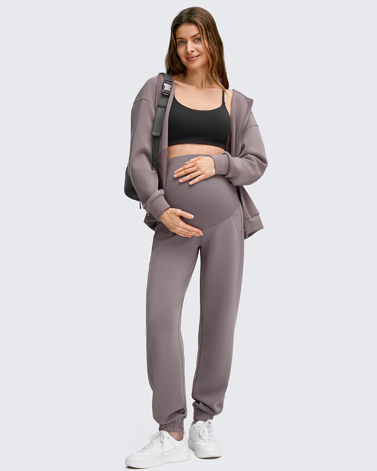 G4Free Smoofit Modal Soft Maternity Joggers with Pockets Over The Belly Pregnancy Casual Sweatpants - Image 6