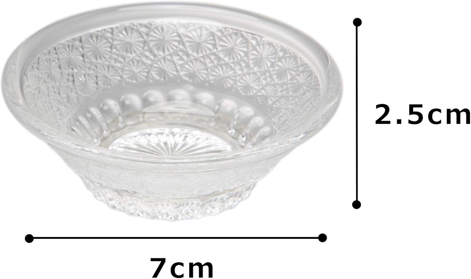 Aoyama Glass AMG-KM-K5 Glass Chiyoguchi Inoguchi Small Bowl, Approx. 2.8 inches (7 cm), Incense Chrysanthemum, Made in Japan