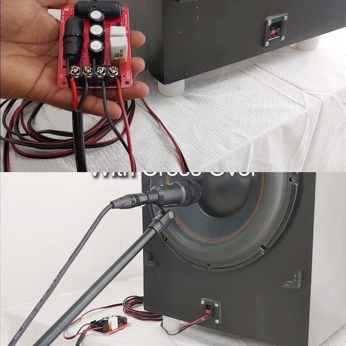 200W Pure Bass Subwoofer Crossover Altavoz de 2 vías Audio Crossover Crossover de segundo orden DIY Home Theater con cable rojo y negro