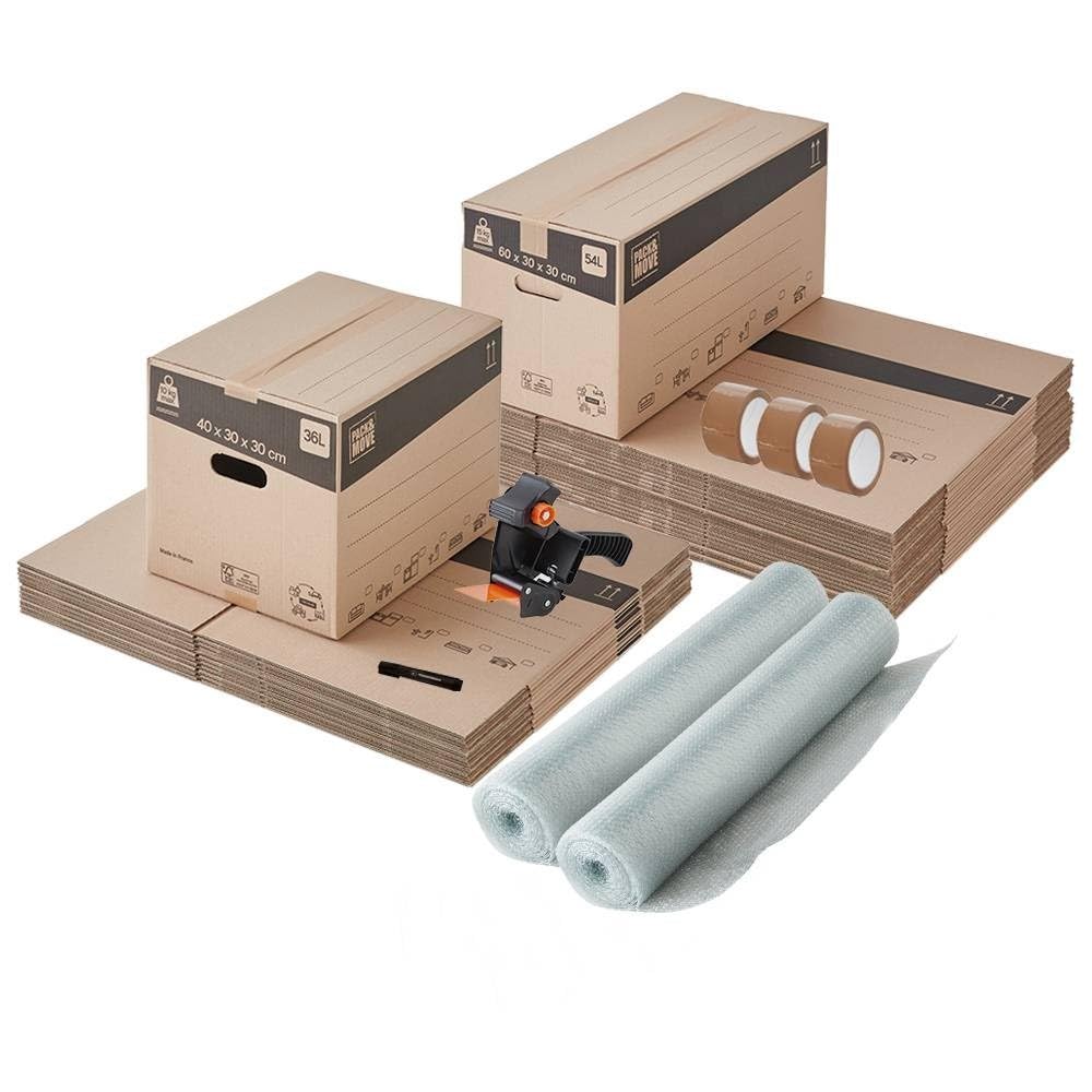 Pack and Move - Kit de mudanza T3/T4 + marcador negro y 3 adhesivos