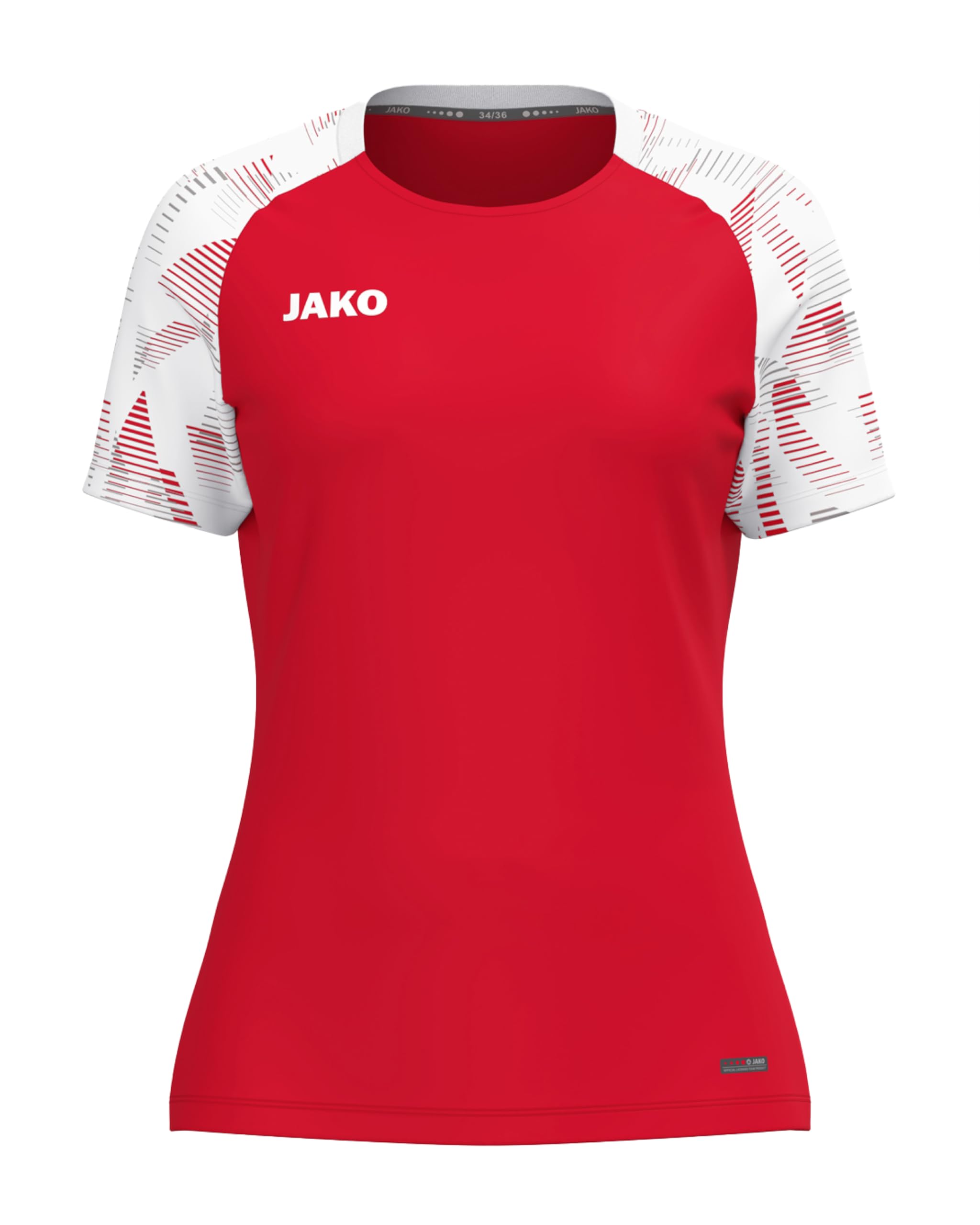 JAKO Damen T-Shirt Sonic, rot/weiß, 34/36