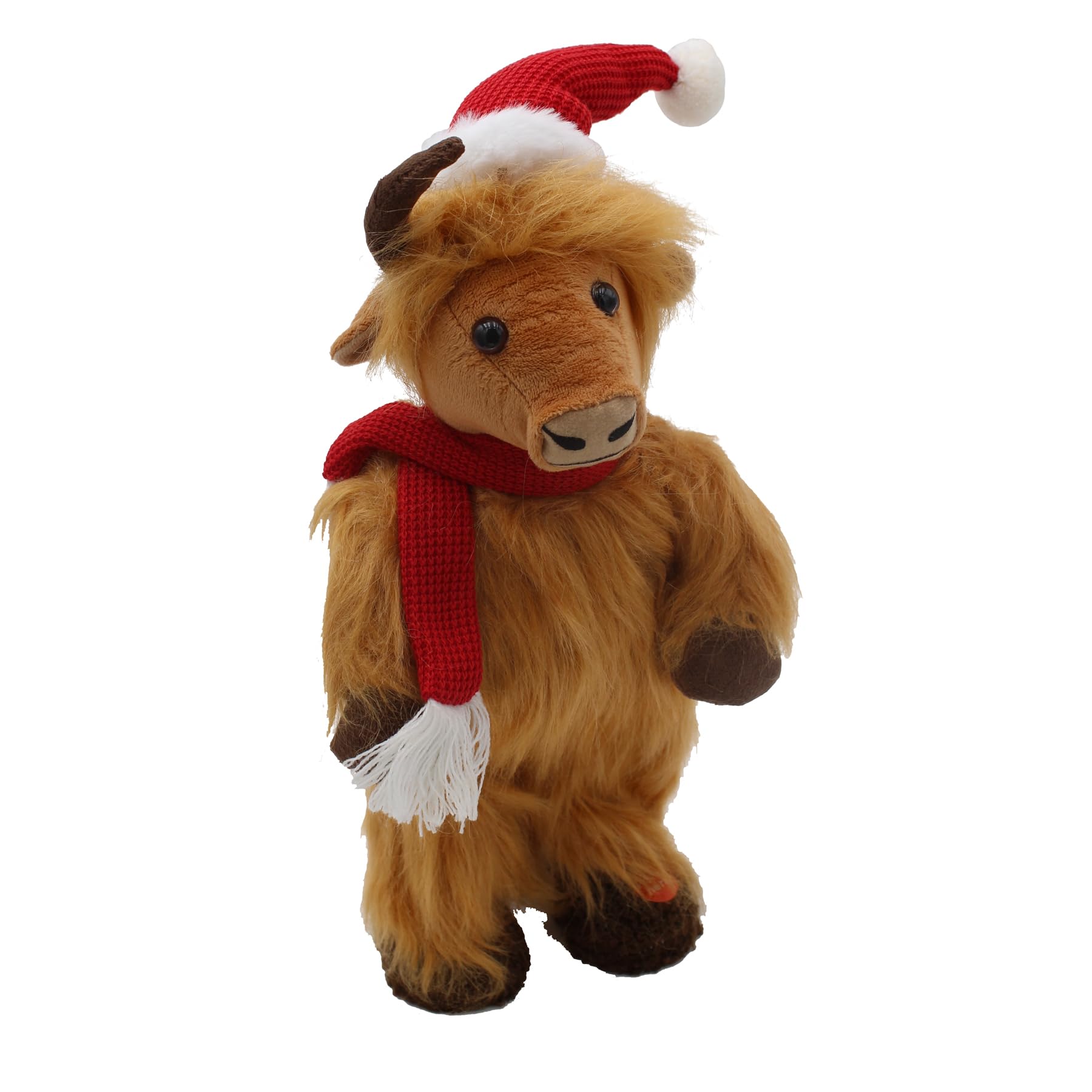 Widdle Gifts Brown Christmas Musical Highland Cow Dancing To Jingle Bell Rock 35Cm - 8548