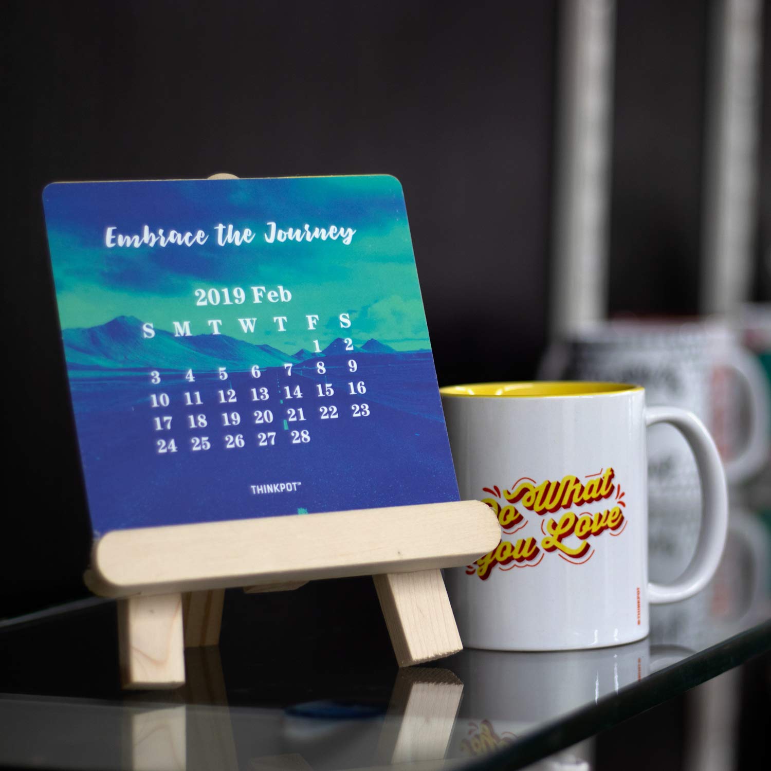 Thinkpot 2019 Duotone Easel Calendar - 5.5" X 5.5"