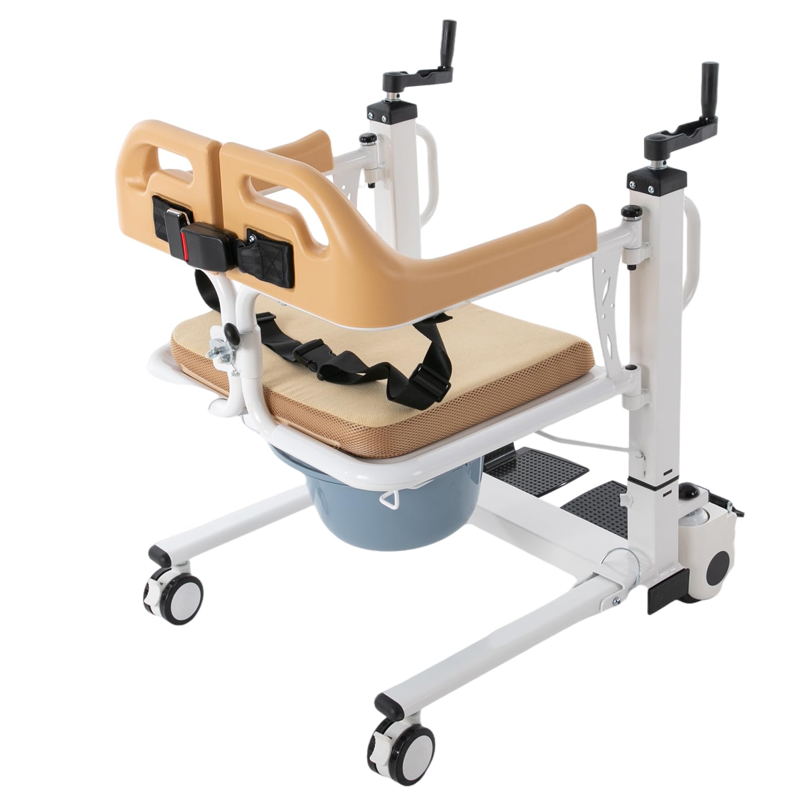 Silla de transferencia para pacientes para el hogar, silla de transferencia para pacientes con almohada, silla de ducha con ruedas