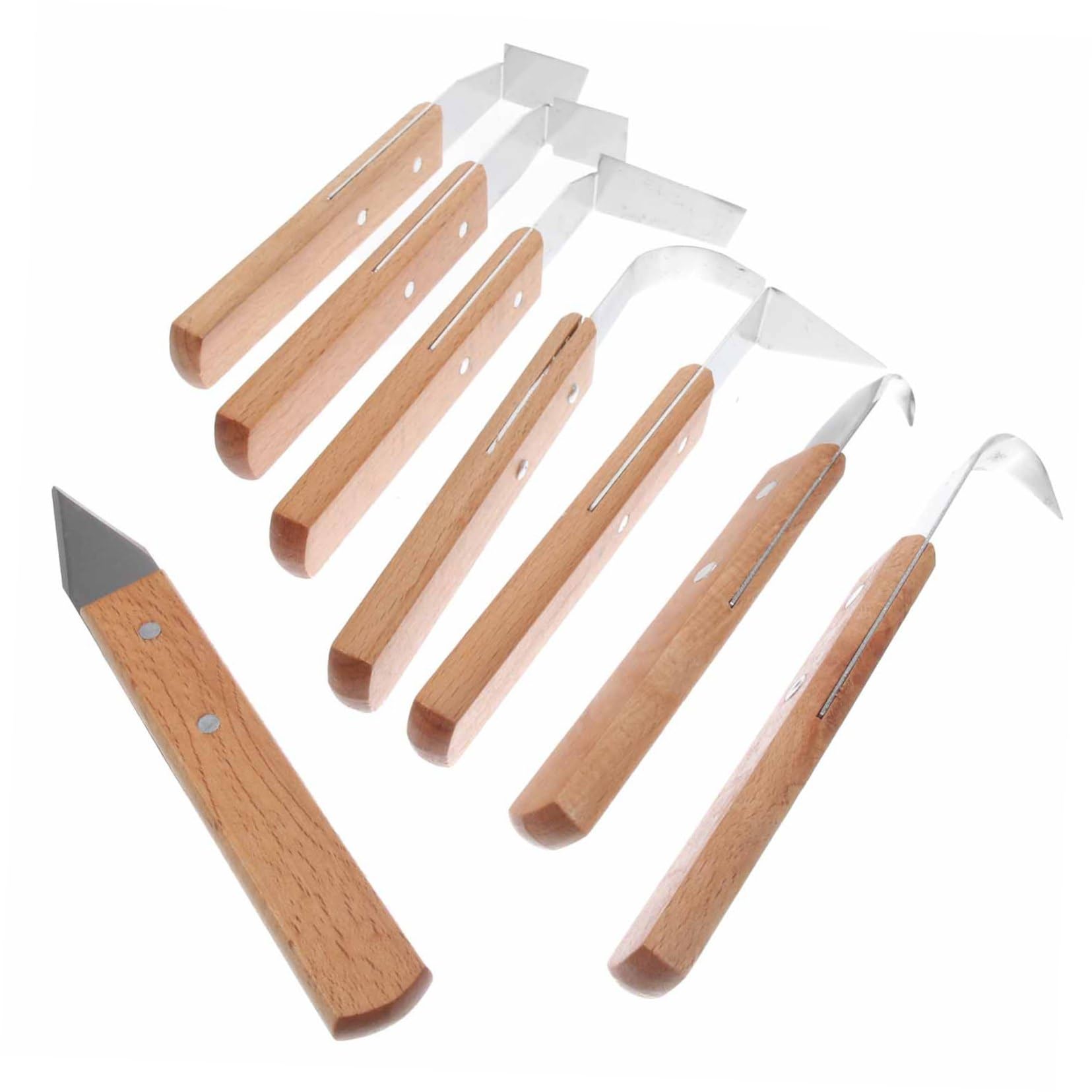 Gatuida Juego de 8 Cuchillos para Esculpir Arcilla Mango de Madera y Acero Inoxidable, Herramientas Manuales para Modelado y Reparación en Cerámica Color Aleatorio