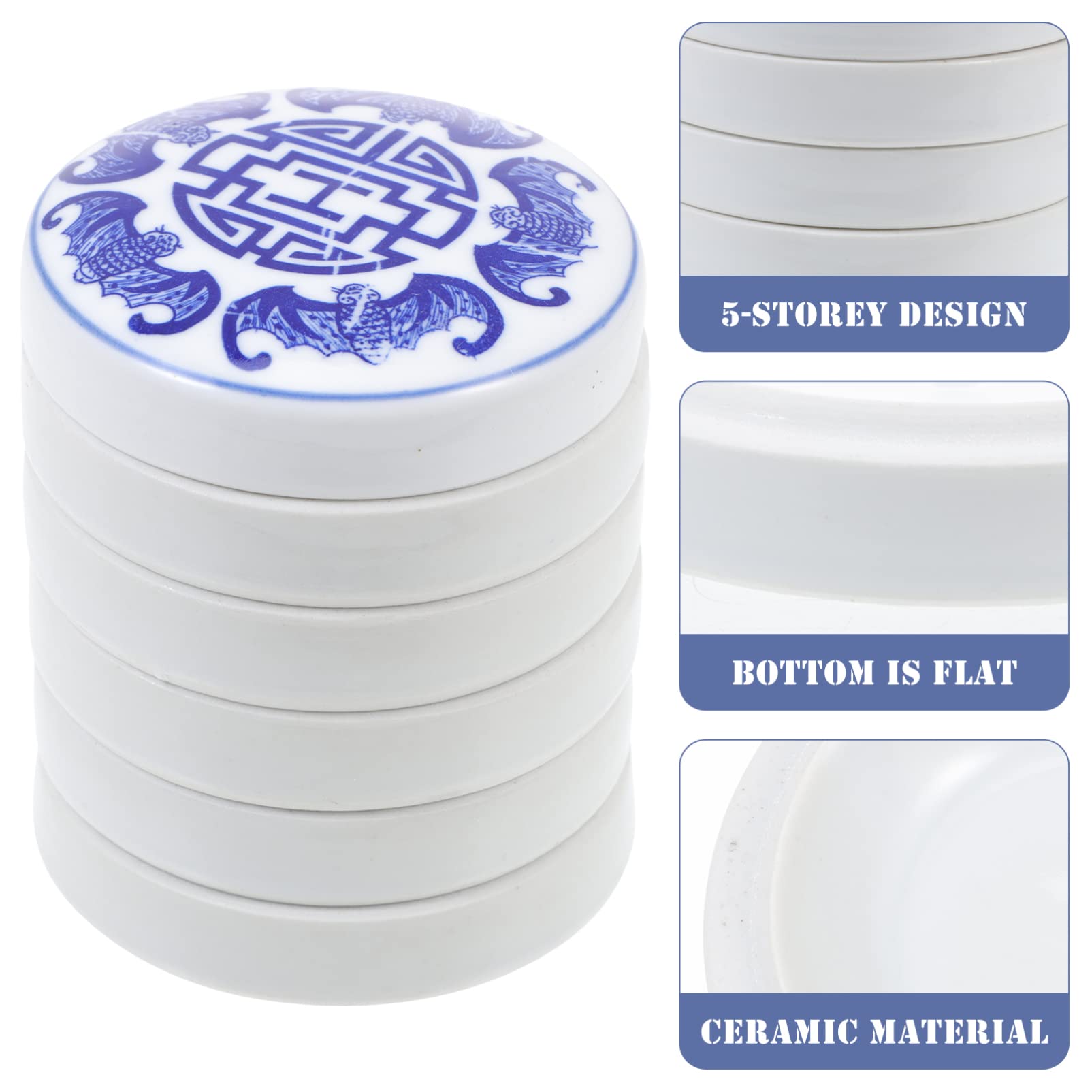 sztuk 5 warstw zestaw tacek do mieszania ceramiczne uchwyty pigmentowe biała porcelana paleta farb akwarelowych danie możliwość układania w stosy okrągła taca do mieszania kolorów pojemnik z pokrywą
