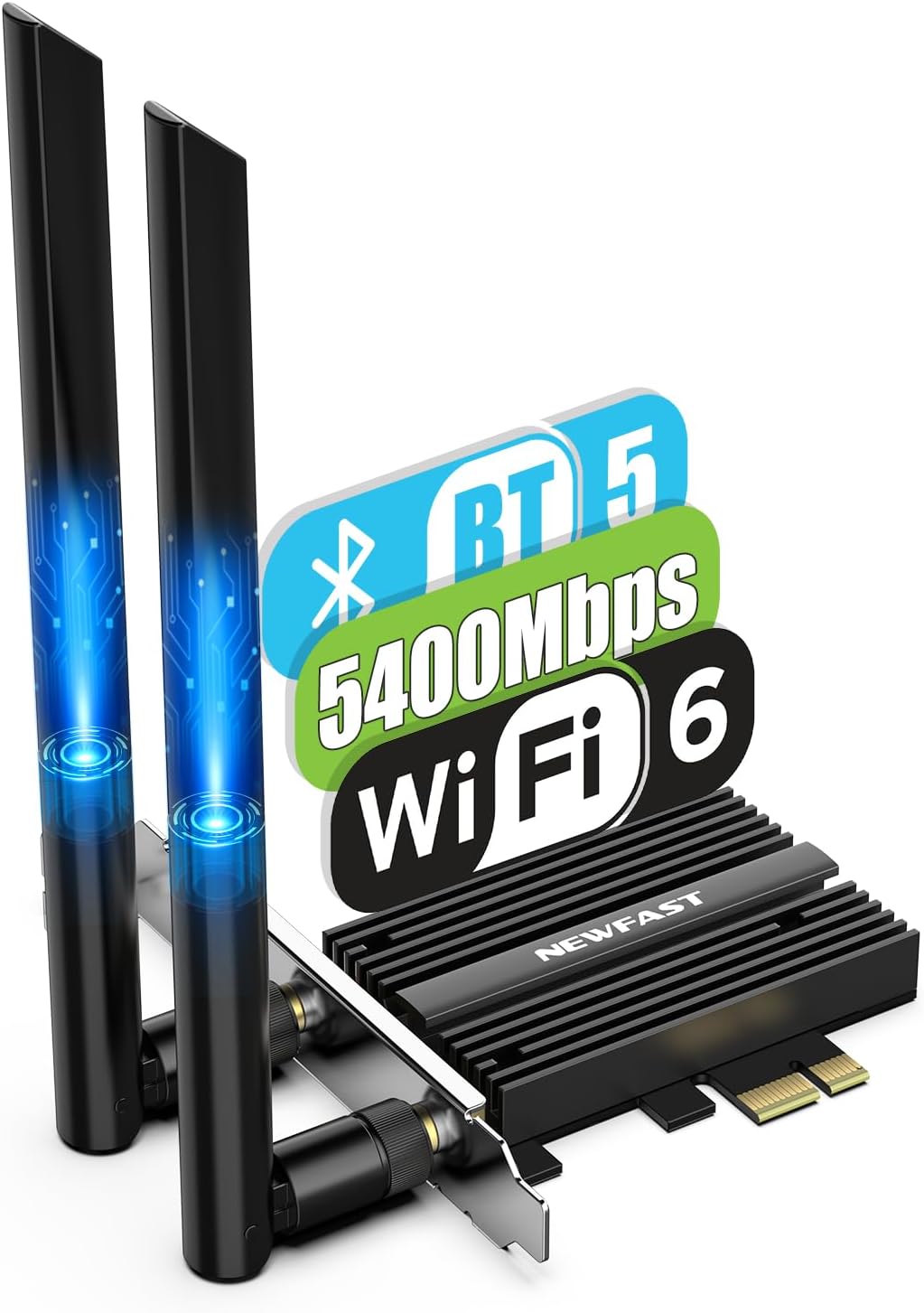 NEWFAST PCIE WiFi Card AXE5400 WiFi 6E PCIe Card for