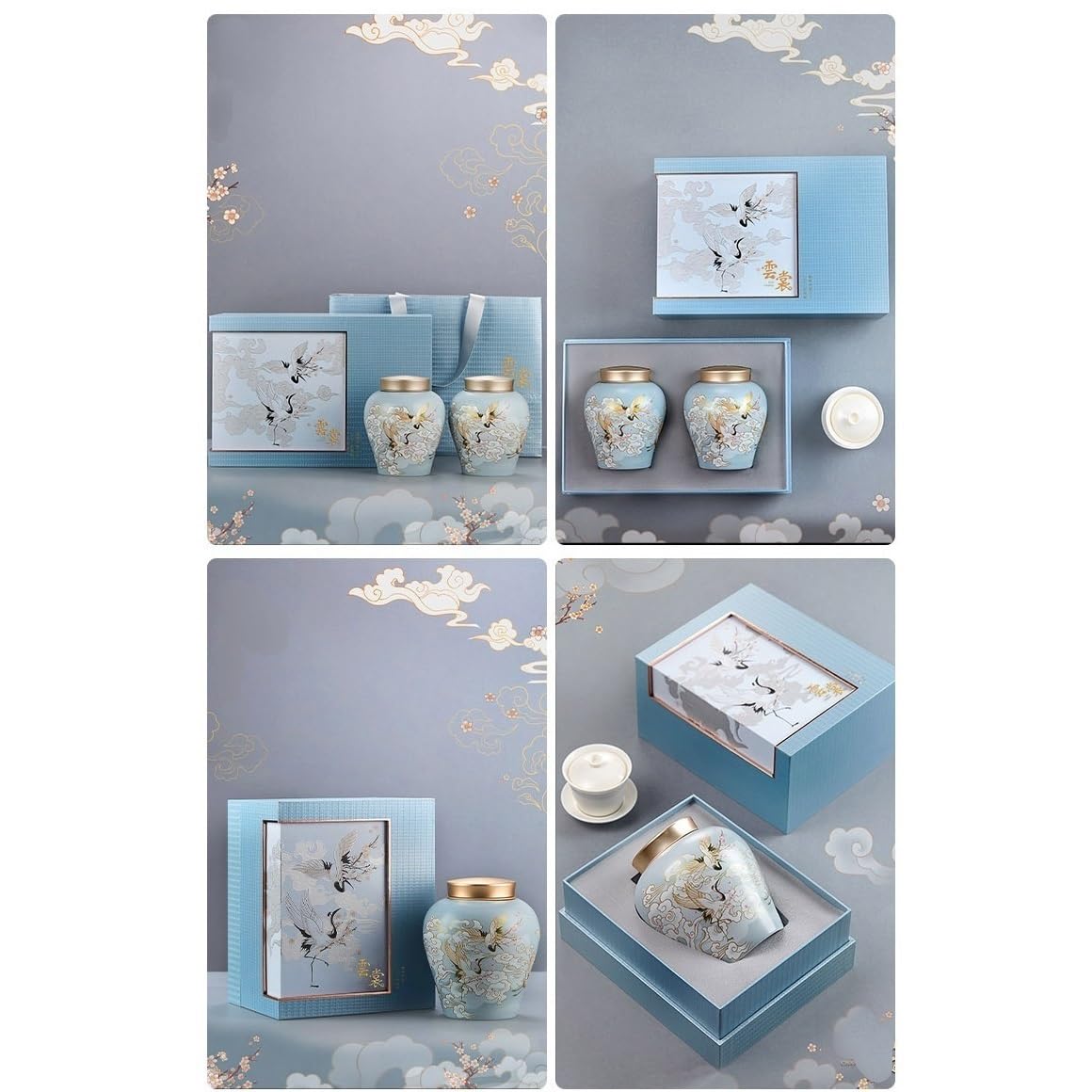 Pojemniki na herbatę i przechowywanie herbaty w dużych ilościach, słoik ceramiczny, słoik z zamknięciem, pusty słoik, zestaw pudełek prezentowych, kuchenne pojemniki na herbatę (podwójna puszka)
