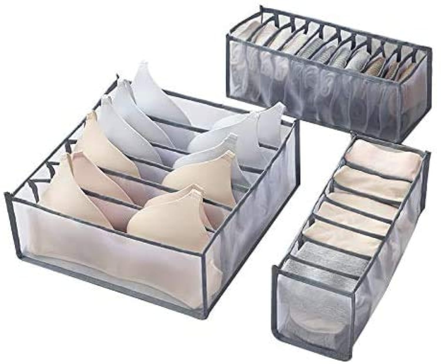 NFI essentials Nylon Set Of 3 Undergarment Clothing Organiser,Folding Closet Storage Of Lingerie For Wardrobe,Foldable Organiser For Bra,Underwear & Socks,Dresser Drawer Storage Cupboard,Blue-Green (B08YJV8Z38) Amazon Price History, Amazon Price Tracker