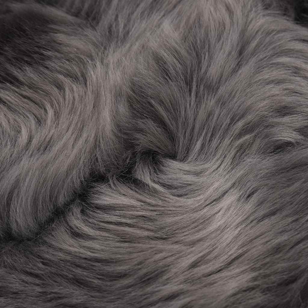 Tapis en Peau de Mouton 60 x 90 cm Gris Clair pour Salon, Chambre, Bureau, intérieur, décoration chaleureuse et cocooning, Doux, Moelleux, antidérapant, Lavable