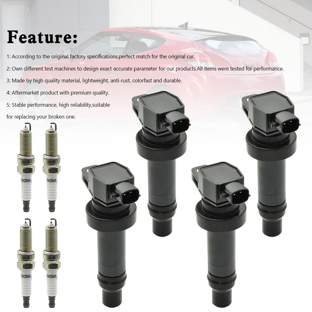 Replacement Coil Pack 93815 4X Ignition Coils & Iridium Spark Plugs For Hyundai Accent 2012-2017 1 Hyundai Kia Tune Up Kit Replacement Coil Pack 93815 4X Ignition Coils & Iridium Spark Plugs For Hyundai Accent 2012-2017 1 Hyundai Kia Tune Up Kit