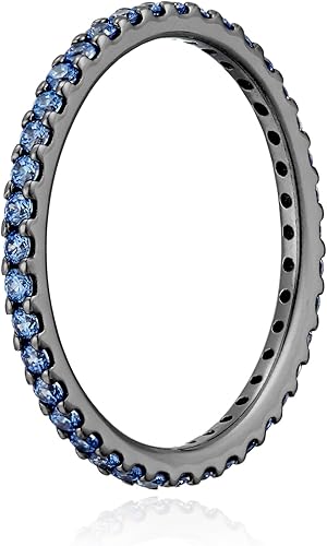 Miniatura 2 de Tienda Collection Plated Sterling Silver Round-Cut All-Around Band Ring made with Infinite Elements Zirconia