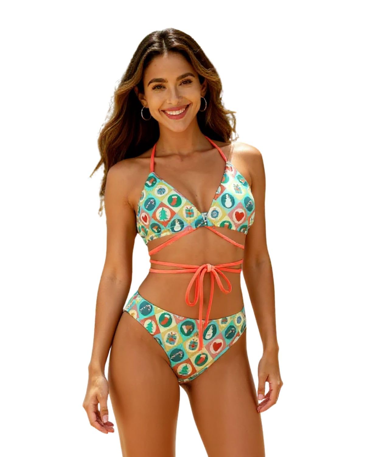 Women's Bikini Set | Premium Polyamide Lycra Two-Piece Swimwear with Adjustable Wrap Straps | Stylish Beachwear for Women | Ideal for Pool Party, Resort Wear & Honeymoon | Comfortable Fit