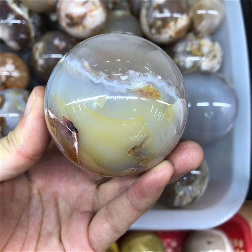 medytacja dom Naturalna kula agatu sakura kryształ kamień szlachetny i mineralny kwarc kryształowa kula dekoracja domu (rozmiar: 6-7 cm)