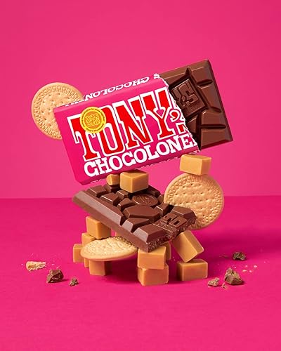 Vista 3 de Tony's Chocolonely Barra de chocolate con leche belga con caramelo y galletas para aperitivos, barra de chocolate para recuerdos de fiesta, regalos