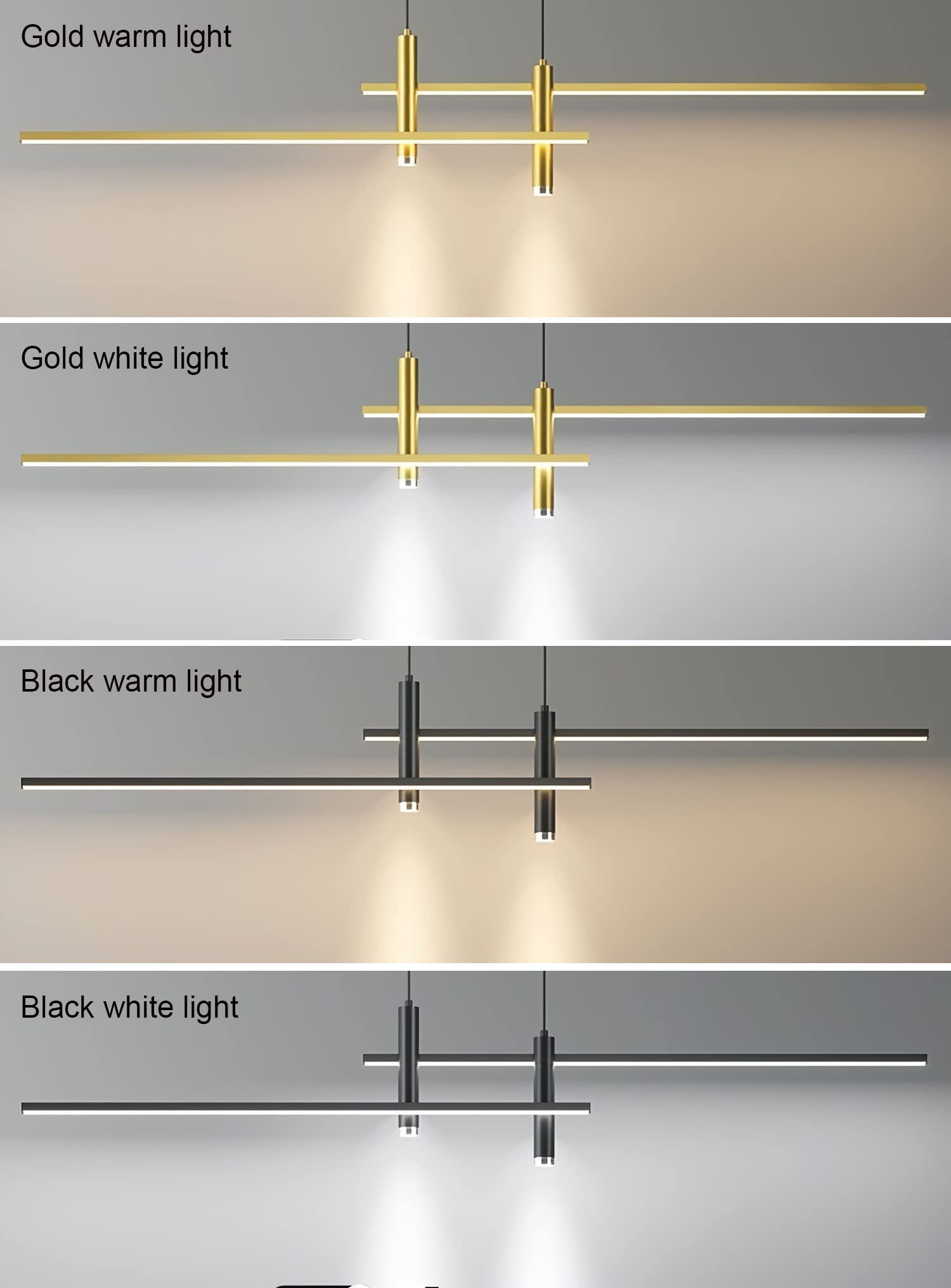 Moderne LED Pendelleuchte Esstisch Hängelampe Dimmbar Mit Fernbedienung Esszimmer Hängeleuchte Esszimmerlampe Pendellampe Höhenverstellbar Kronleuchter für Büro Hängeleuchte (Schwarz, L120cm)
