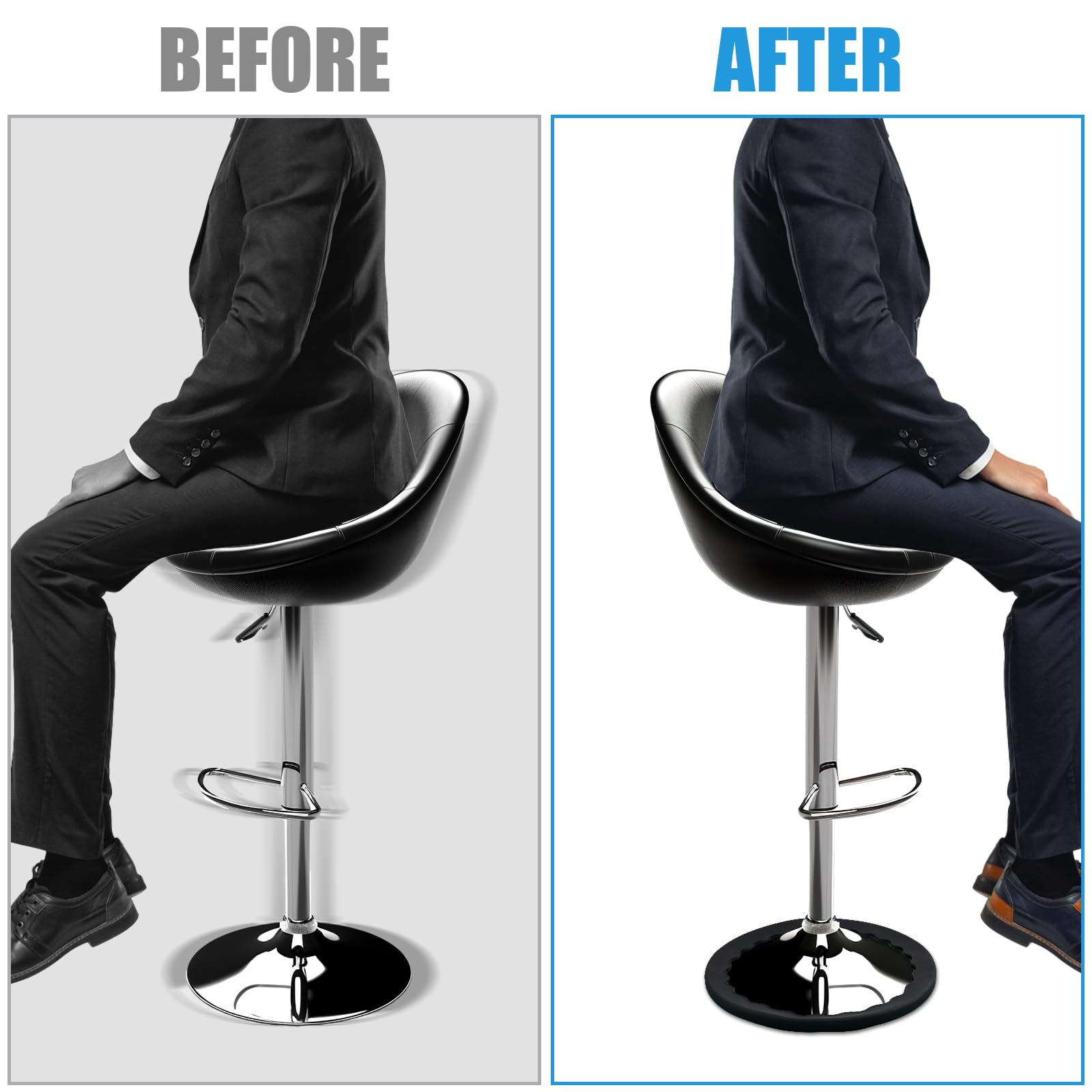 SEWACC Barhocker Bodenschutz 38,5cm - Rutschfester Gummiring Für Runde Hocker