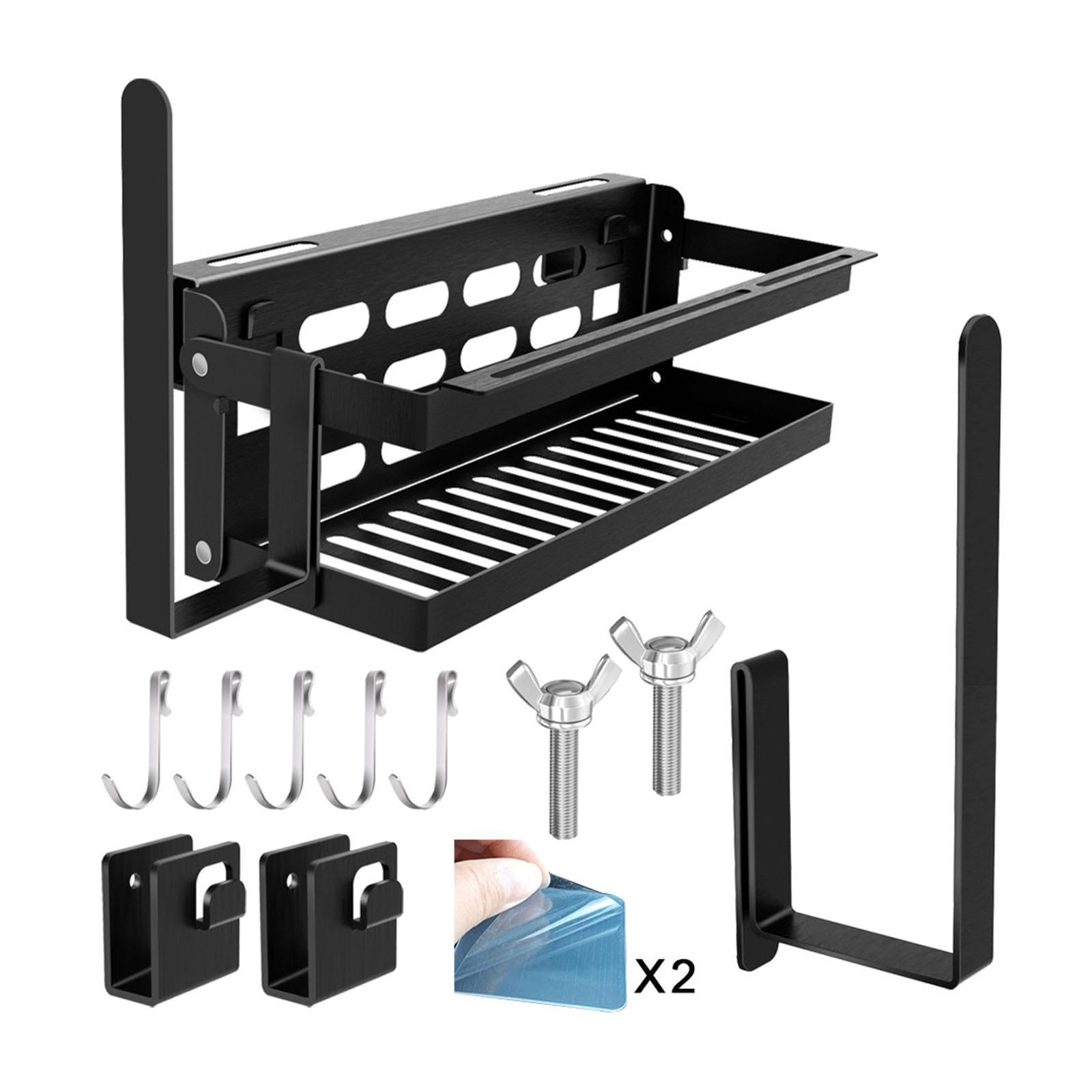 Griddle - Estante plegable de acero al carbono para especias de fácil instalación