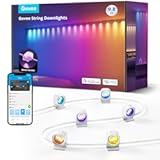 RGBIC String Downlights, Smart LED String Lights Works with Alexa, Color Changing Indoor Wall Light Fixture for Party, Music Sync, 9.8ft with 15 LEDs, White