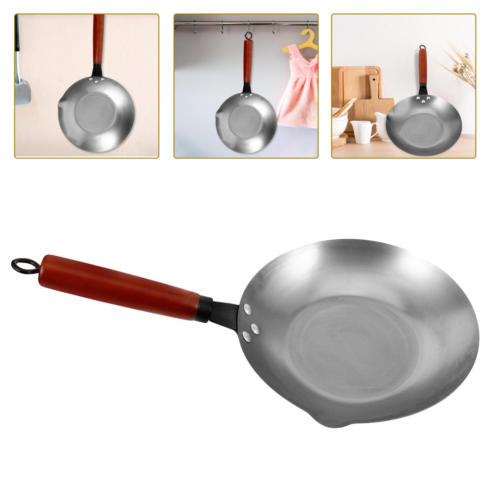 Kichvoe Sugar Dipping Pan, Wok Melt Pan with Handle Sugar Pan Chocolate Snacks Cheese Candy Melt Pot Nonstick Wok Pan Candied Haws Heating Pot for Candy Candle
