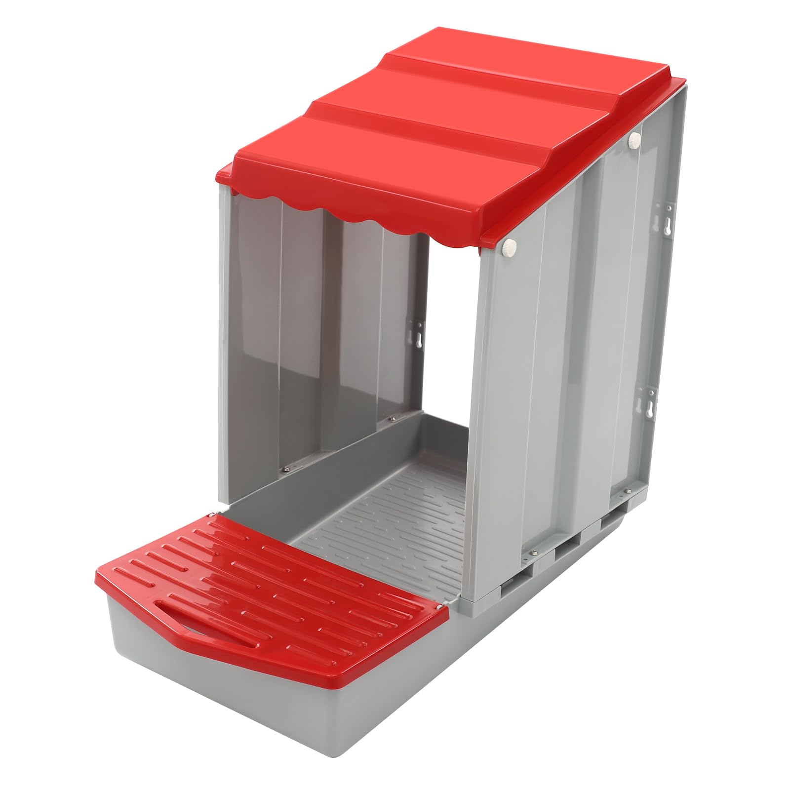 Nido per polli a 3 camere, nido per polli a parete, nido di galline in plastica con fondo inclinato, rosso