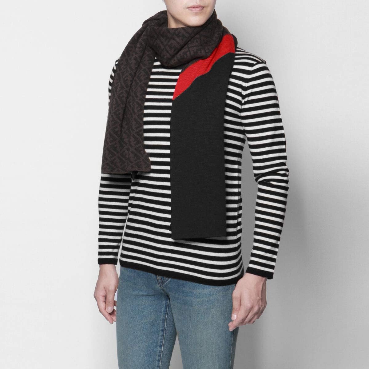 Fendi マフラー ブラウン/ブラック FENDI フェンディ マフラー