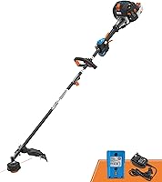 LawnMaster NPTGSP2617A No-Pull Gas String Trimmer with Electric Start, 26cc 2-Cycle Engine, 17-Inch Cut