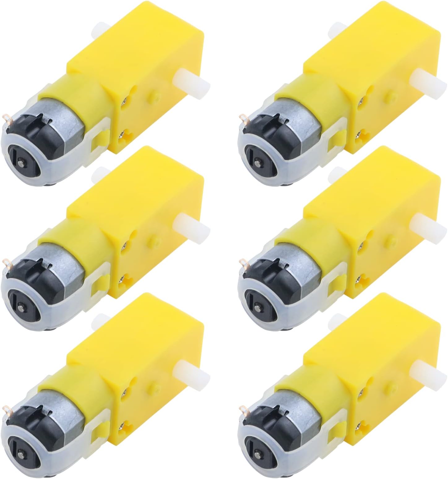 Antrader Gear Motor Dual Shaft 3-6V TT Motor for Smart Car Robot Pack of 6 (I Shape)