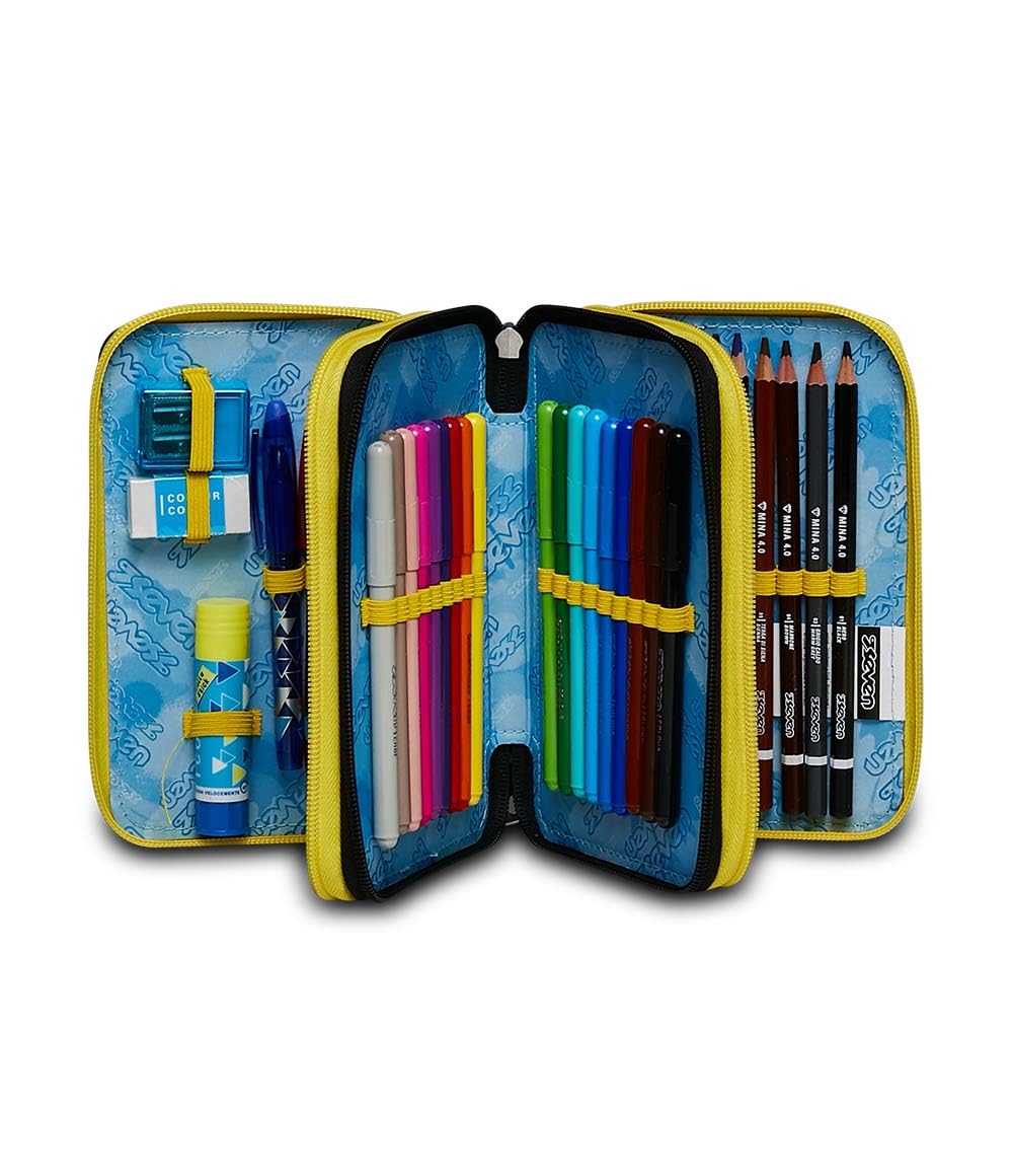Seven 3 Zip Pencil Case - Heavy Boy, Jet Black, 3 count (Pack of 1) - Image 2