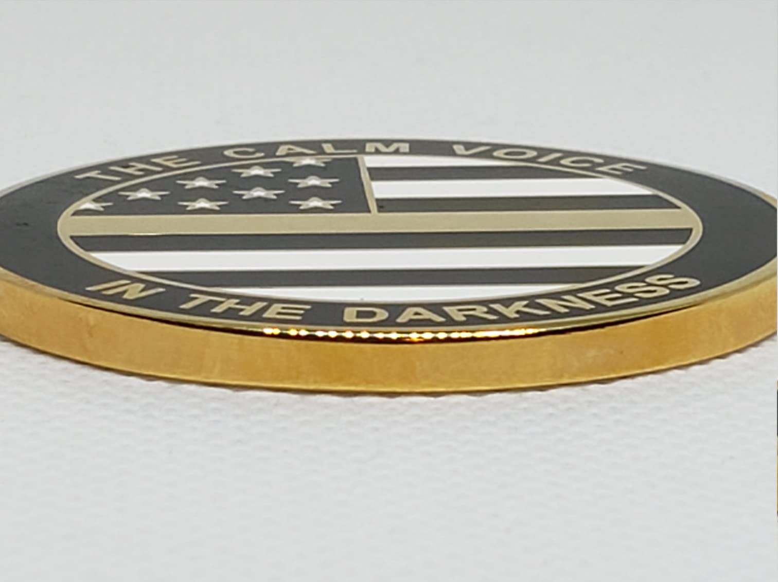 9-1-1 ディスパッチャー 薄型ゴールドライン チャレンジコイン 直径1.75インチ 真鍮 911 テレコミュニケーター コールテイカー