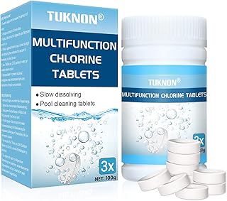 Multifunction Chlorine Tablets,Chlorine Tablets for Swimming Pool,Chlorine Tablets for Hot Tubs,Chlorine Tablets for Paddling Pool,Chlorine Tablets,Pool Cleaning Tablets,Chlorine Tablets for Pool,100g