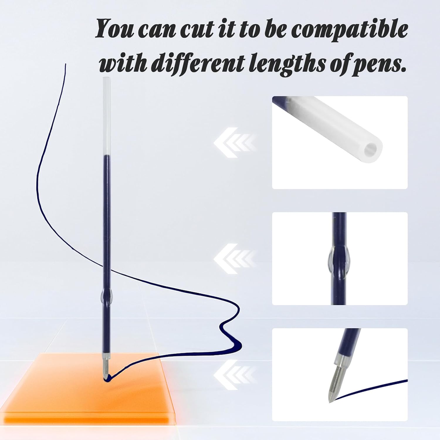 Bonsicoky Ballpoint Ink Refills, Blue, 20 Pcs, 0.7mm Medium Tip image 3