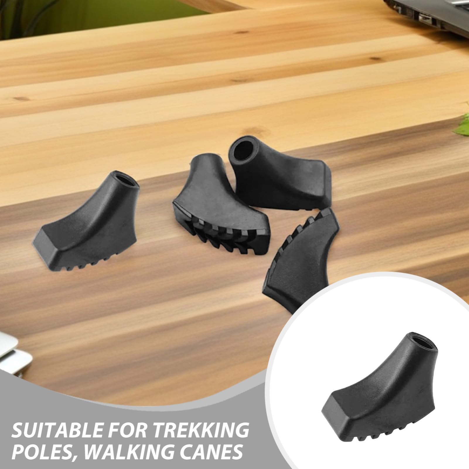 12 Piezas Puntas Goma Reemplazo para Bastones Senderismo Protectores Trekking Antideslizantes Resistentes al Accesorios para Excursión y Escalada