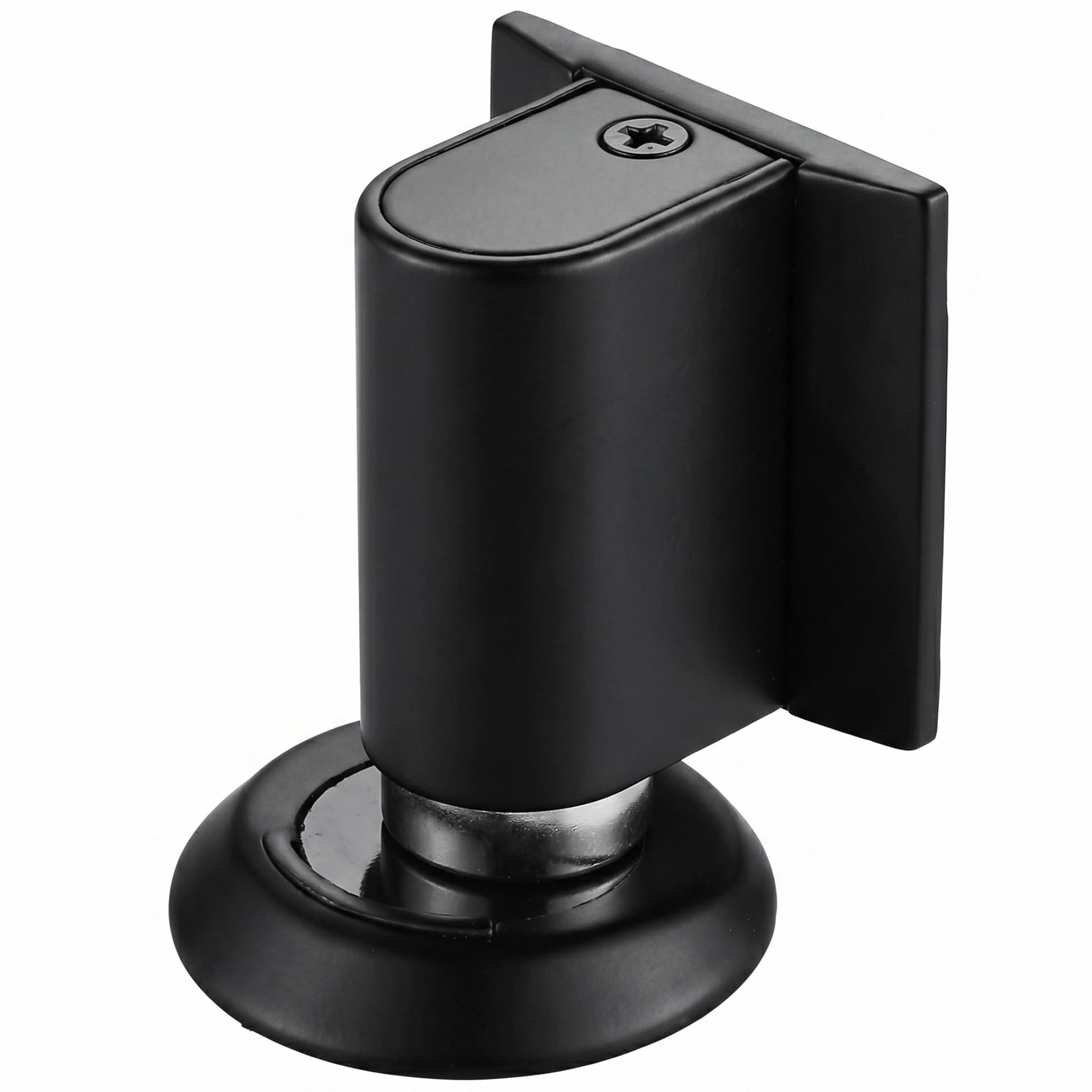 Stazamor Black Heavy-Duty Zinc Alloy Magnetic Door Holder, Windproof No Drill Door Stopper With Dual Magnet, Magnetic Stop For Home, Office