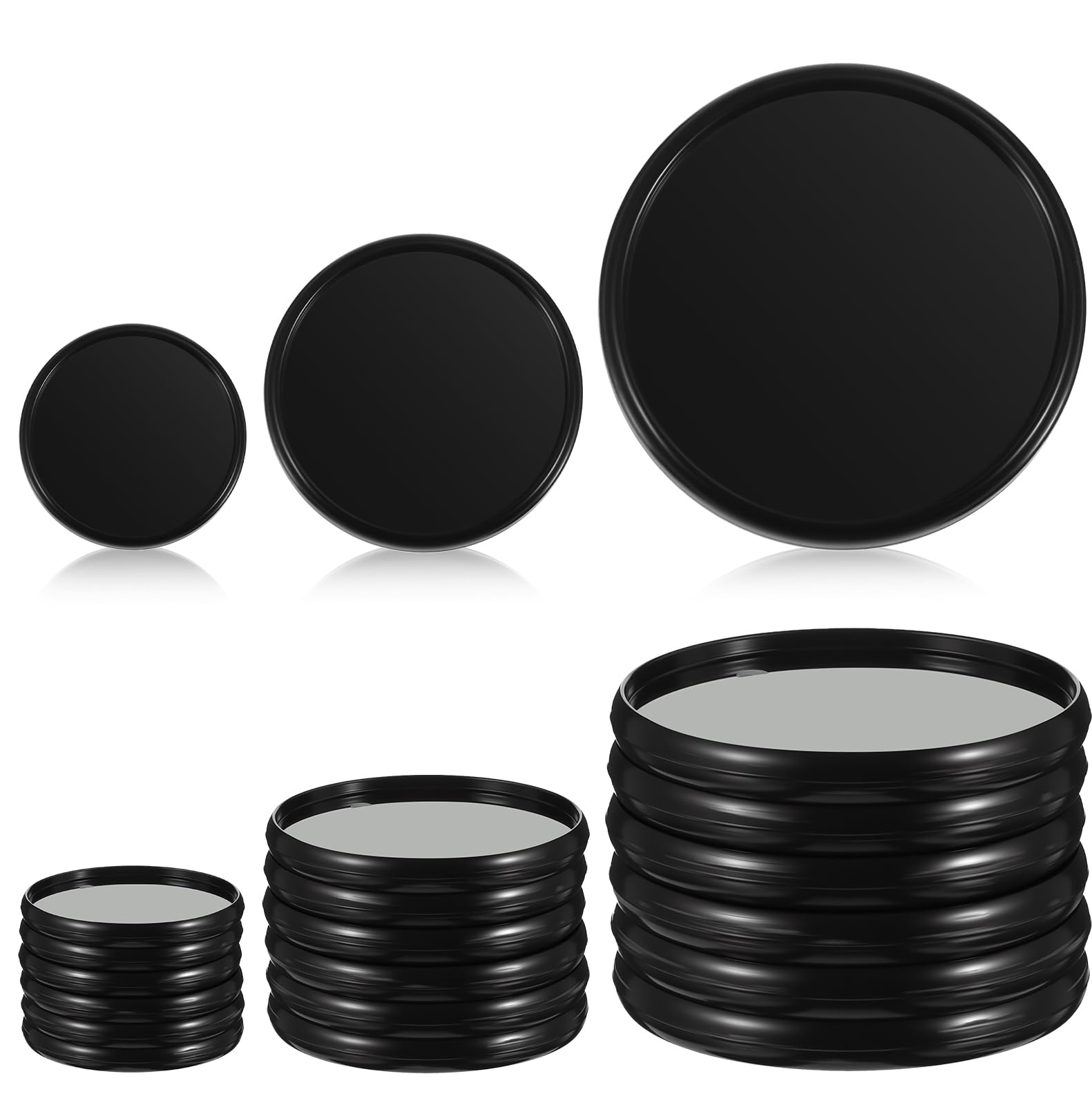 18 Pcs Black Discbound Disc DIY Notebooks Planner Disc Plastic Book Binding Discs Discbound Expansion Discs 24/35/54mm Binder Accessories for Planner Scrapbooking Supplies