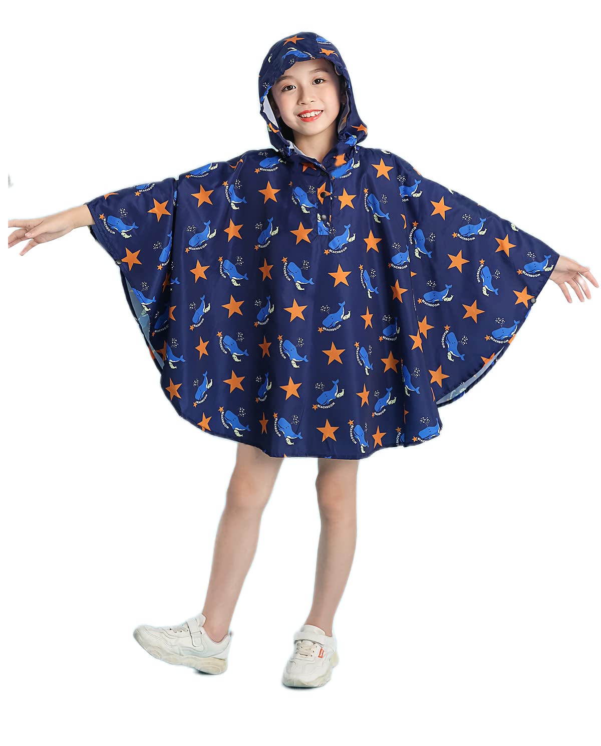 Freesmily Kids Cute Raincoat Waterproof Rain Poncho Jacket Coat for Girls Boys