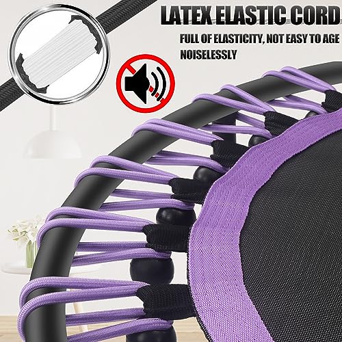 Image of Newan 40 inch-48 inch Silent Mini Trampoline Fitness Trampoline Bungee Rebounder Jumping Cardio Trainer Workout for Adults-Max Limit 330lbs
