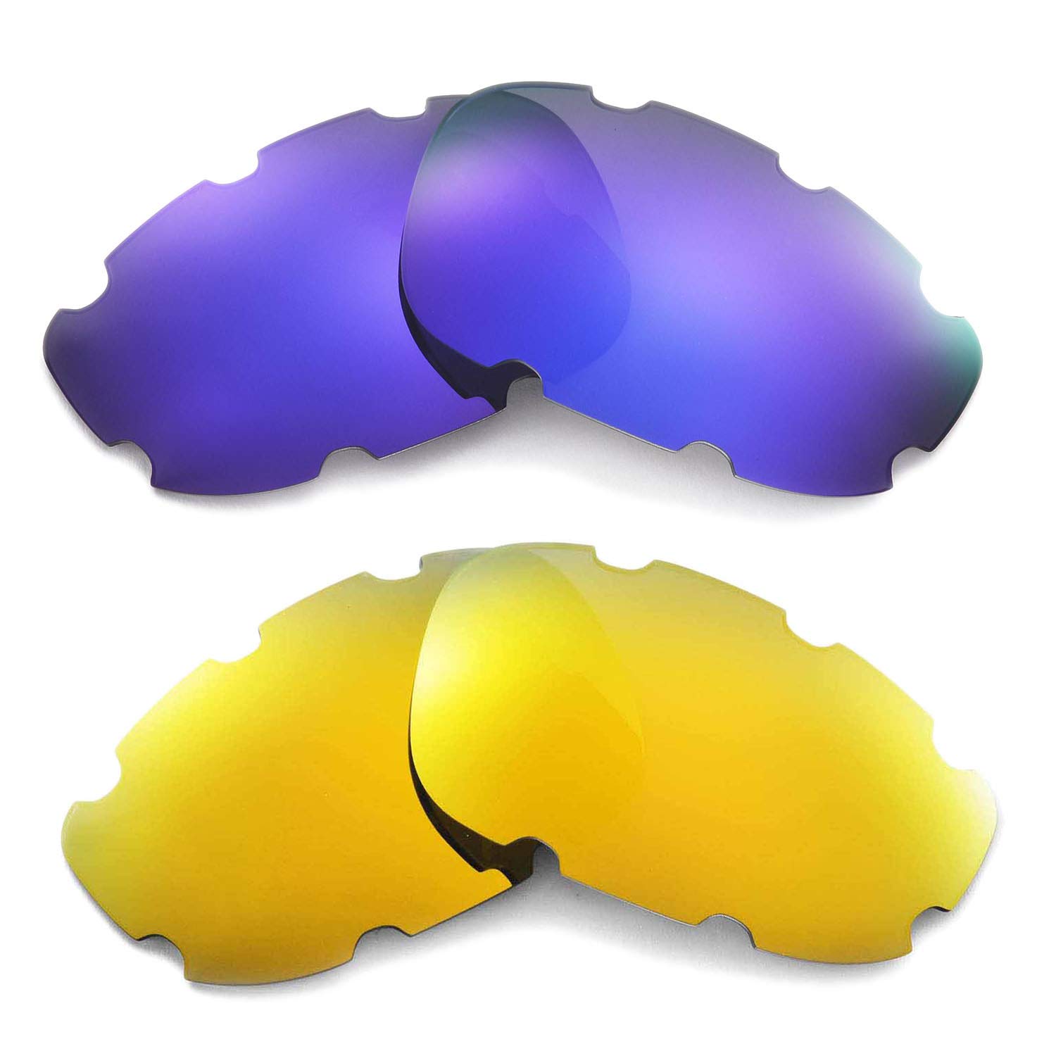 WallevaNew Polarized 24K Gold + Purple Vented Lenses For Oakley Split Jacket