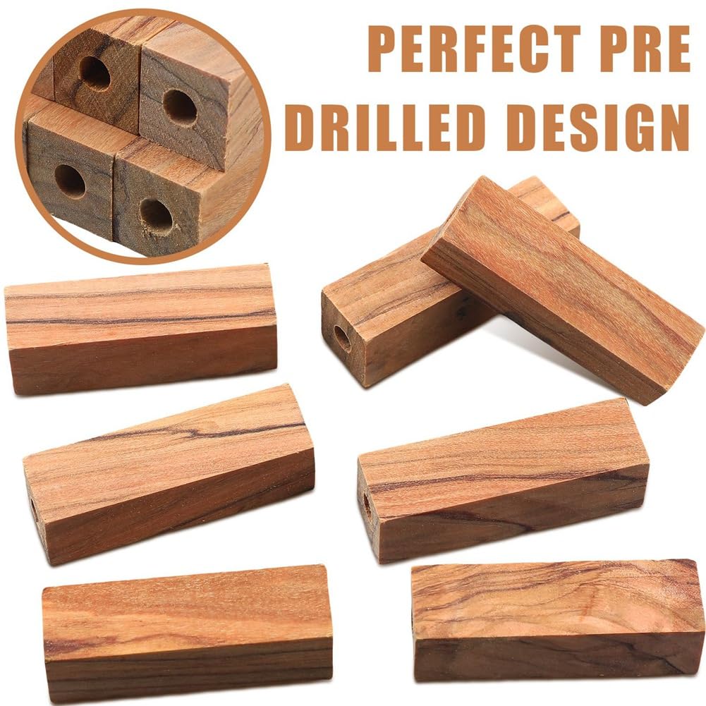 20 Stück Vorgebohrte 7 mm Olivenholz-Stiftrohlinge zum Drechseln, Stiftdrehset für Stiftherstellungsbedarf, 2 1/2 X 3/4 X 3/4