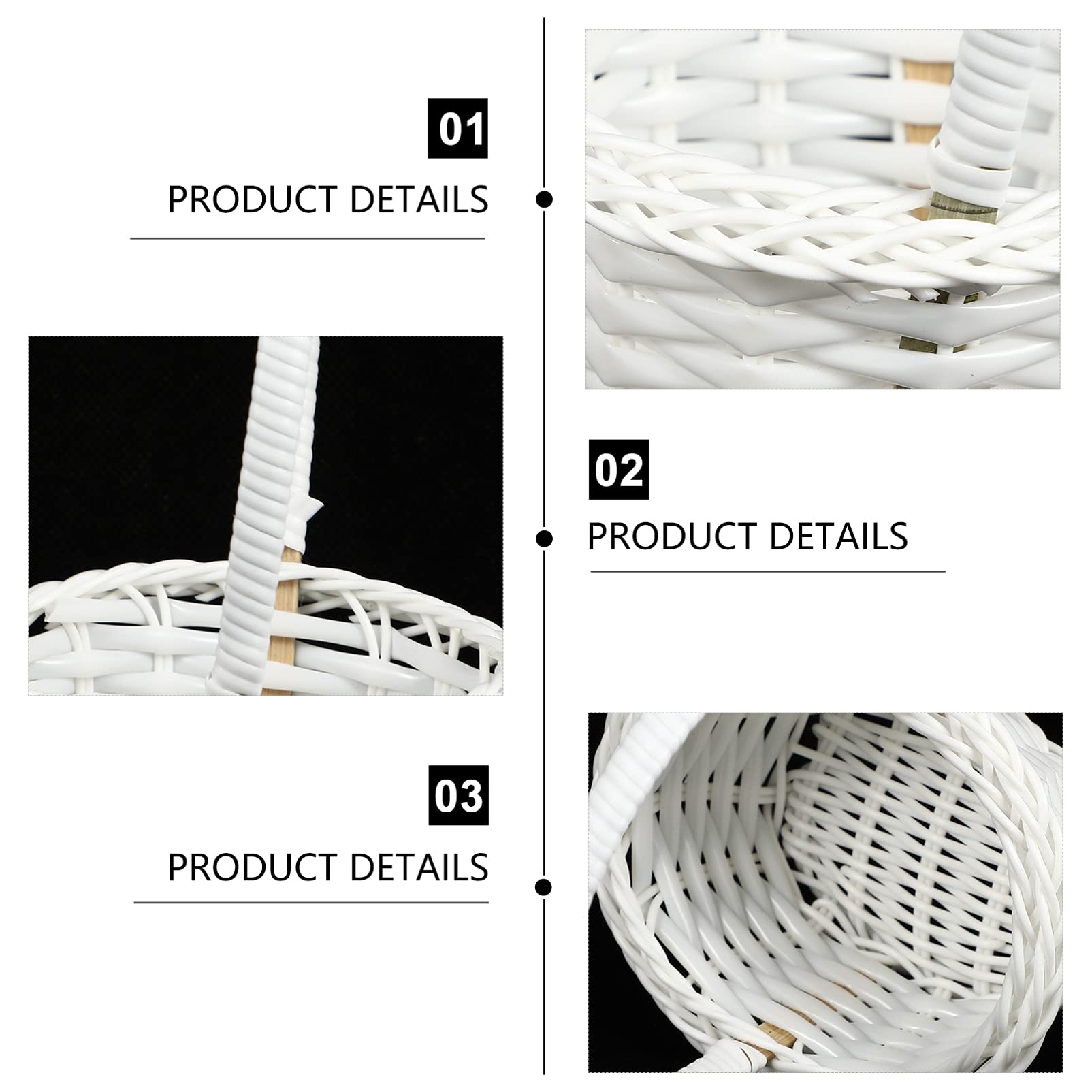 DOITOOL Rattan Vegetable Basket 4.02X3.15X5.51 Inch Woven Storage Basket with Handles Multi-Purpose Kitchen and Home Organization - Image 4
