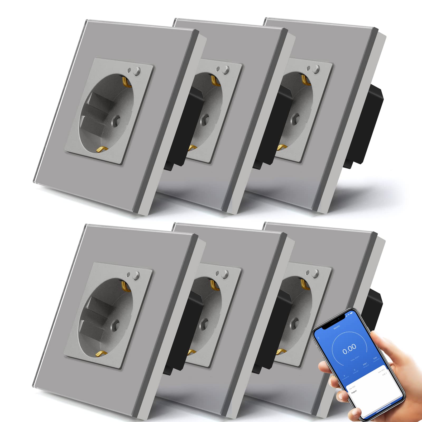 BSEED Enchufe Inteligente con 20W USB y Tipo C,Mate Enchufe Pared Wifi con Medidor Consumo,Control Remoto por APP & Voz,Requiere Cable Neutro,1 Enchufe,Blanco 86mm — view 25