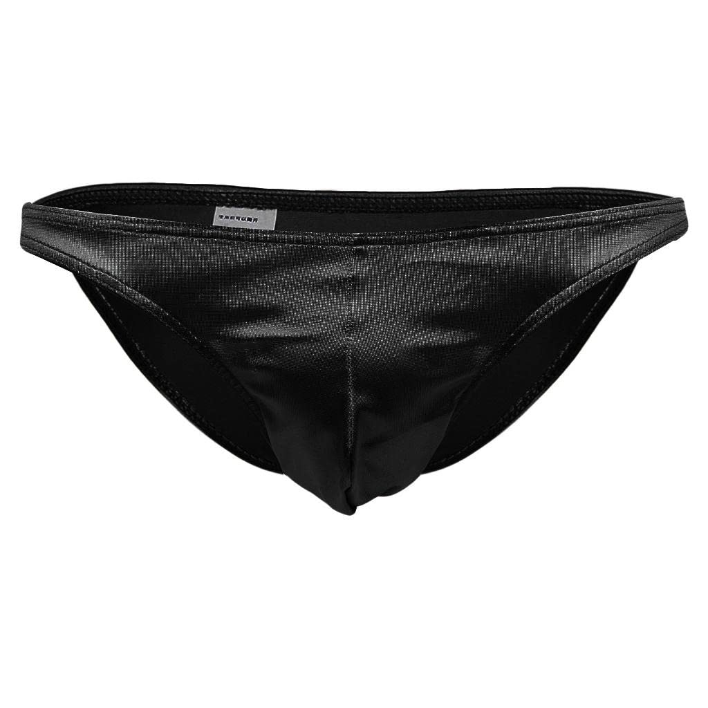 bnf Men's Shiny Imitation Leather Pouch Mini Briefs Underwear L Black | Clothing Shoes & Accessories | Mens Clothing | Underwear | 1 Piece Men Shiny Underwear-picture-13